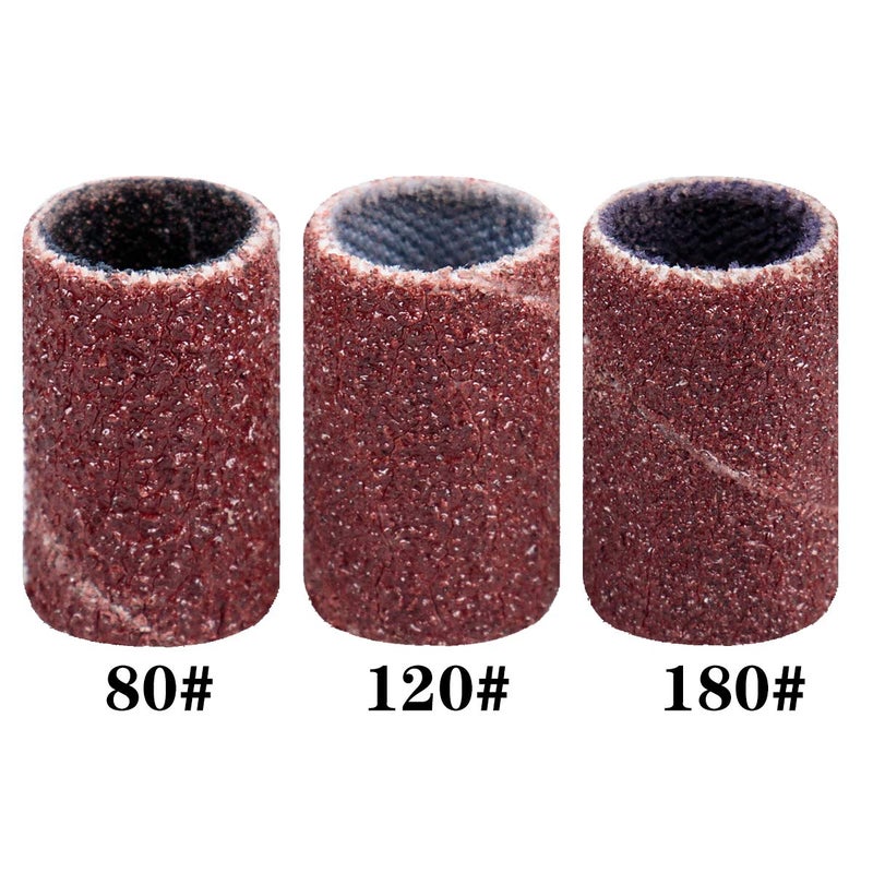 Subay Professional Nail Art Drill Bits Set 6PCS 3/32inch, Sanding Bands 300PCS #80#120#180 for Acrylic, Gel Nails, Dip Powder Nails and Manicure Pedicure - Image 2